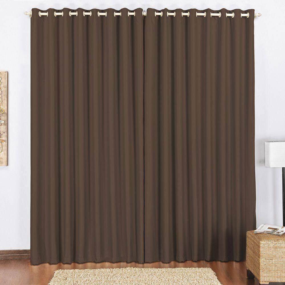 Cortina Block Blackout Trilho Comum Tecido 3,00X2,60M Tabaco
