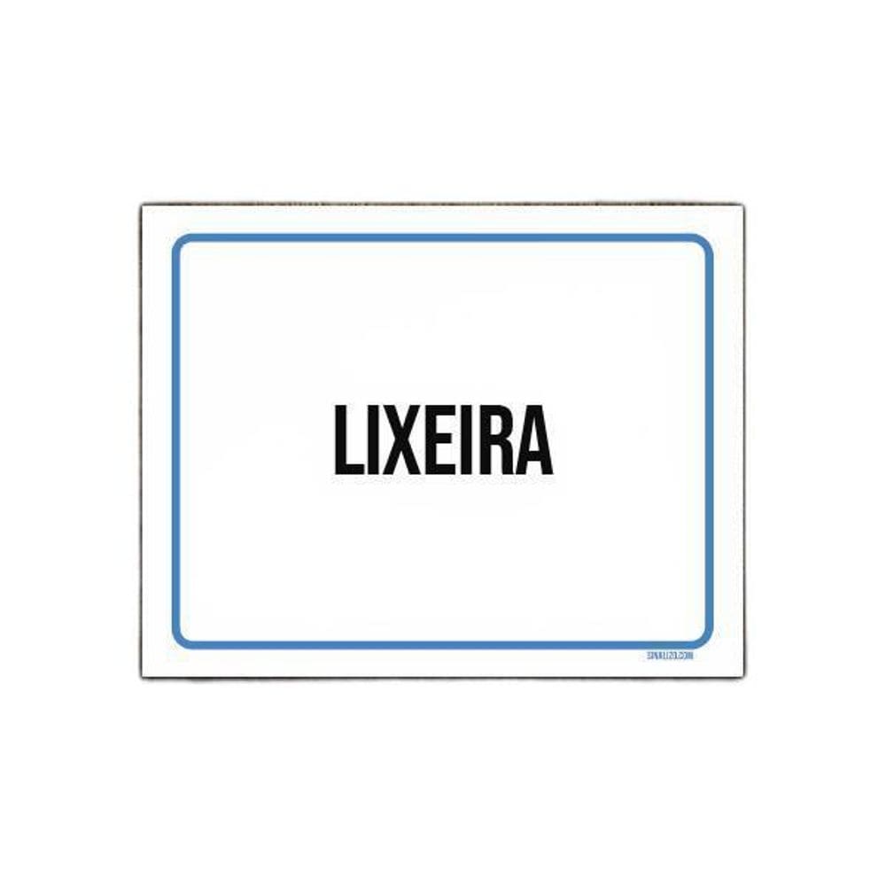 Placa Ambiente Sinalização Setor Lixeira 27X35