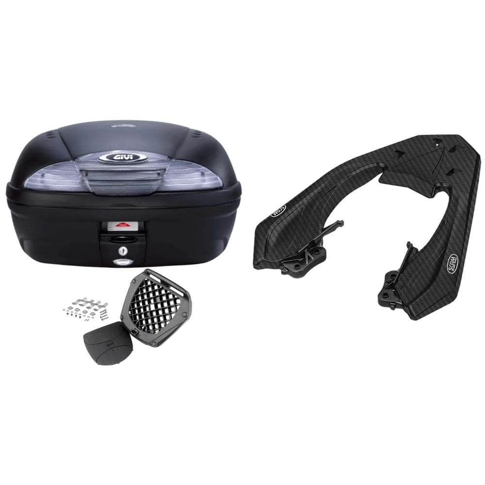 BAU 45L MONOLOCK SIMPLY FUME E450NT + BAGAGEIRO Scam Twister 300 Fiberforce Honda Cb 300f