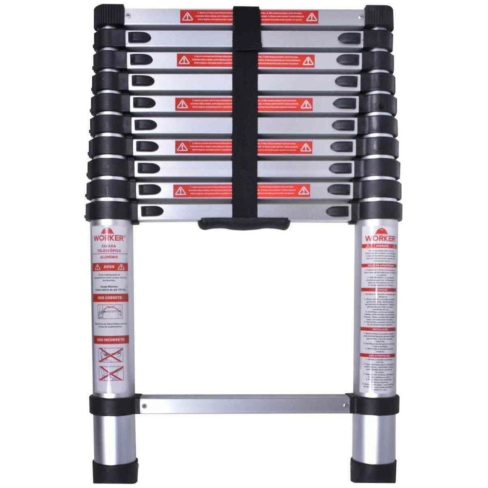 Escada Telescópica Worker Até 150Kg 1X11 Alumínio 428175