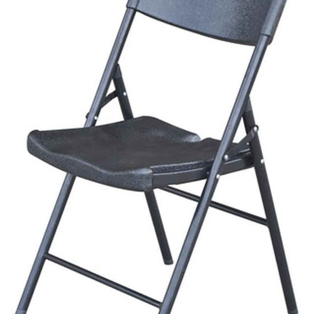 Cadeira Dobrável De Aço E Plástico 88x46x50 Cm Cinza