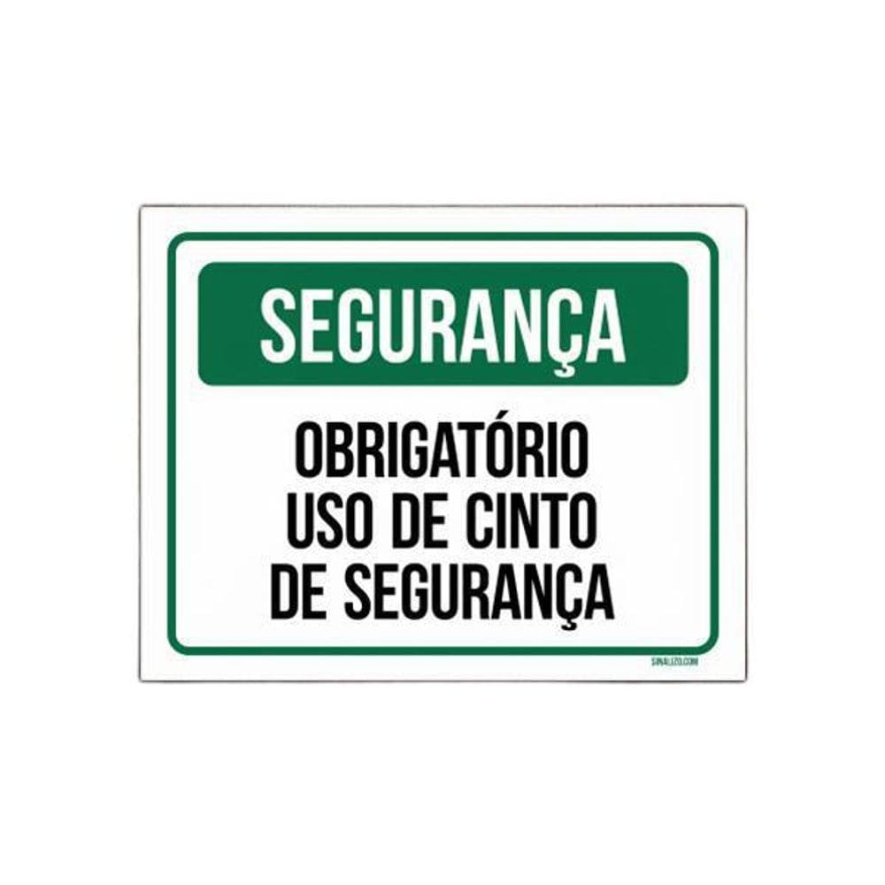 Placa - Obrigatório Uso De Cinto De Segurança  36X46