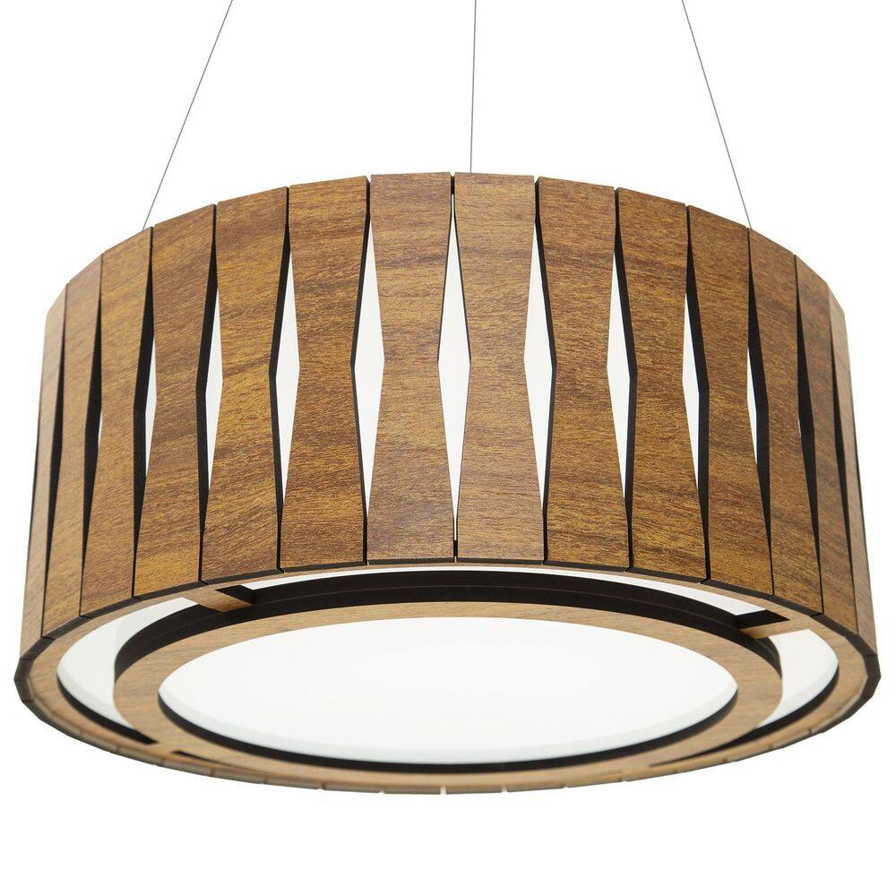 Luminária Decorativa Madeira Pendente Redondo Guaritá 45Cm