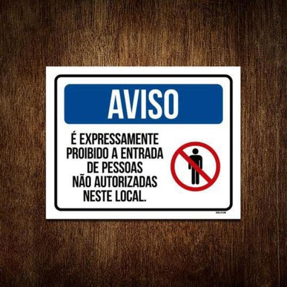 Kit 3 Placa Aviso Expressamente Proibido Entrada