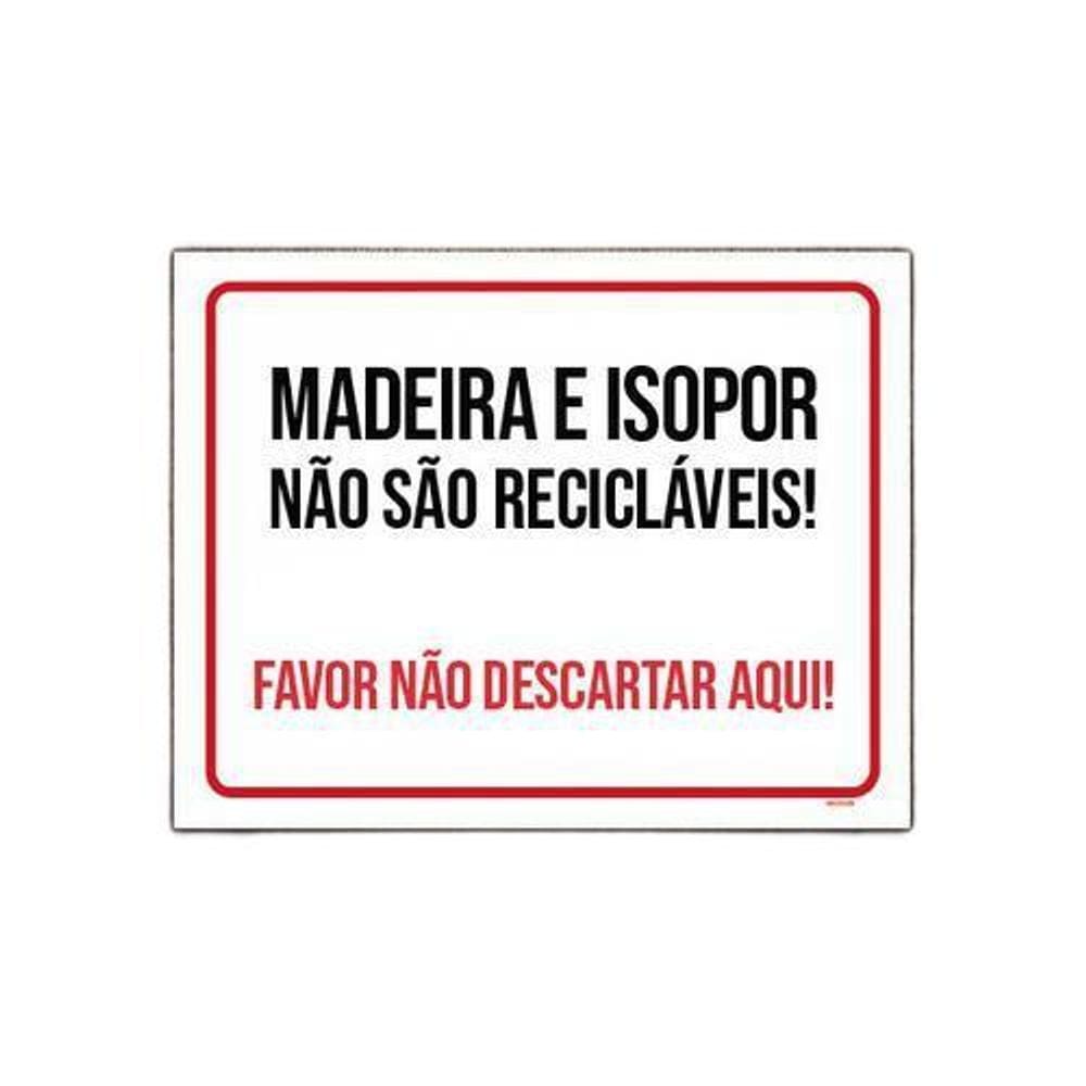 Placa Madeira Isopor Não São Recicláveis 18x23cm 10un