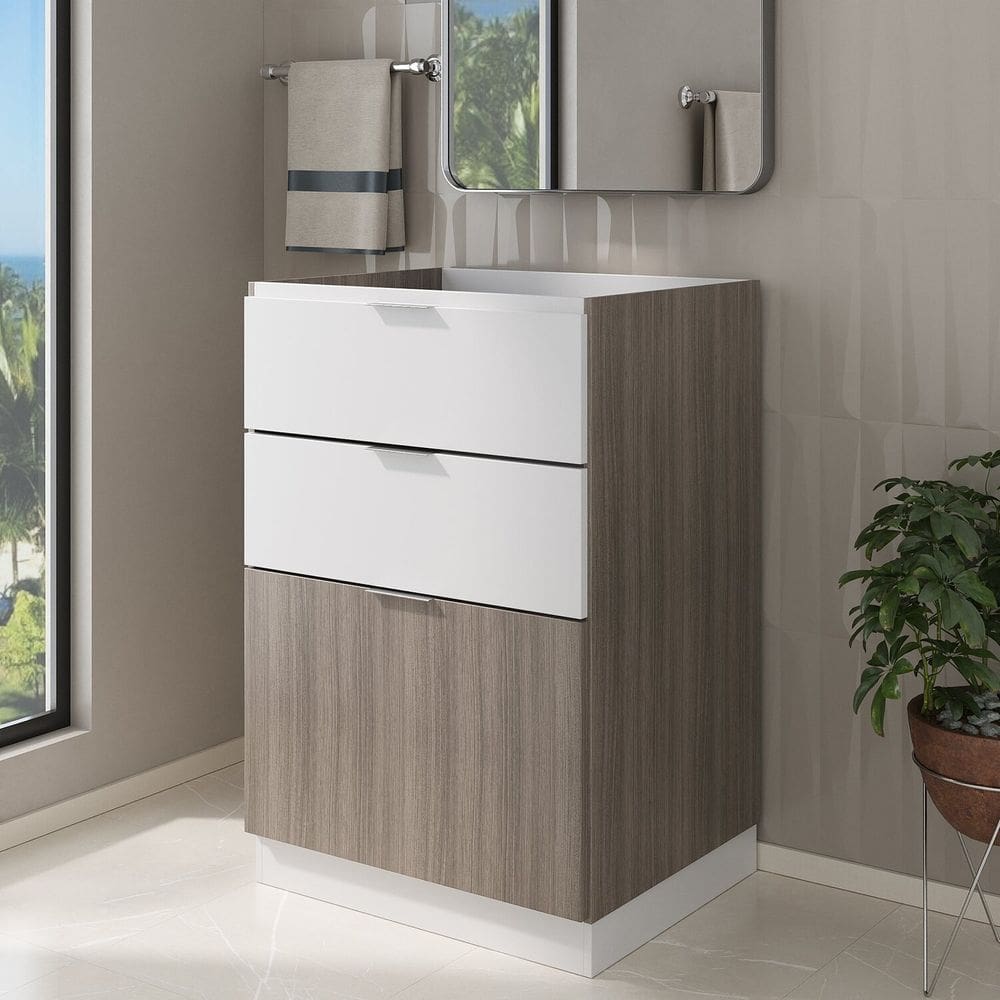 Gabinete para Banheiro com Base Blu 60cm sem Lavatório Grigio