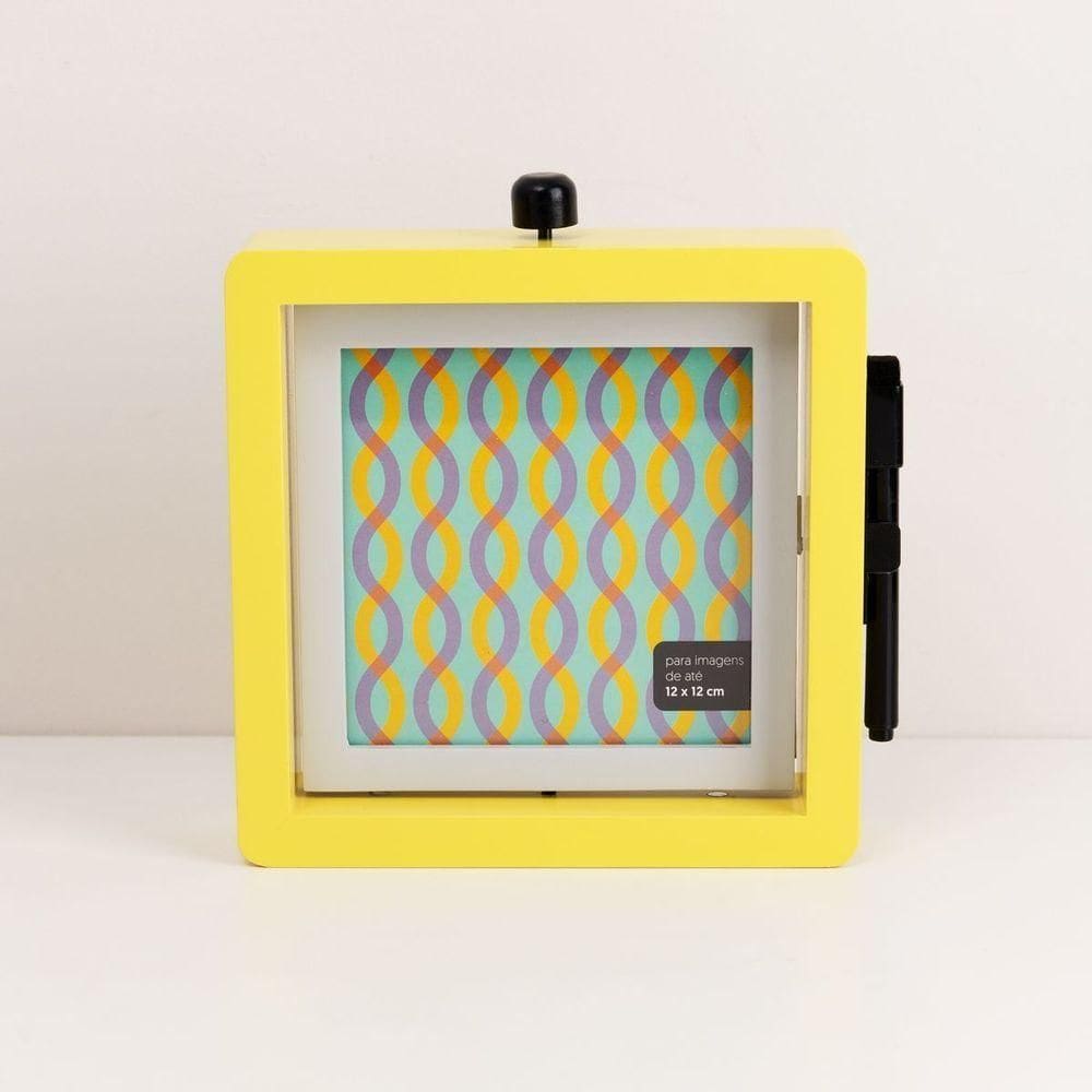 Porta Retrato Giratorio Amarelo 12x12 Cm