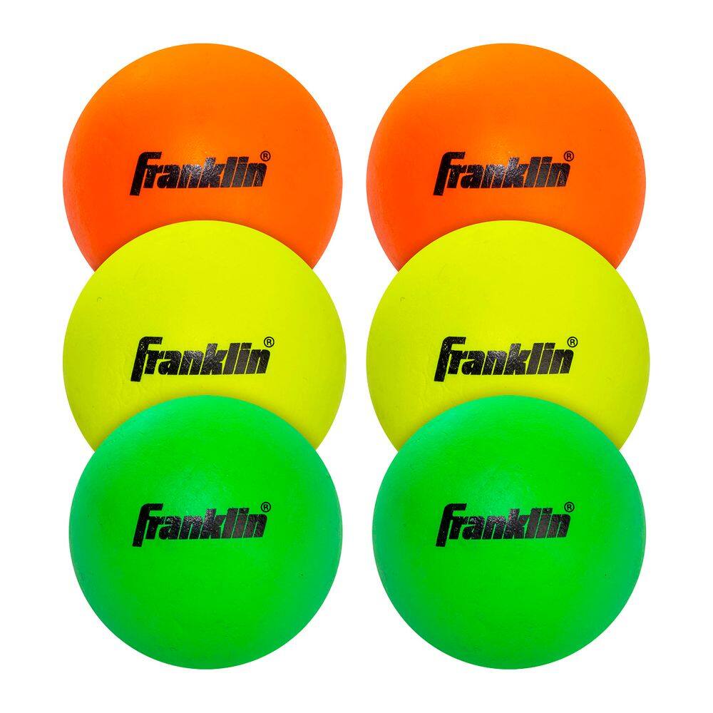 Bolas de lacrosse Franklin Sports Soft Rubber Kids, pacote com 6