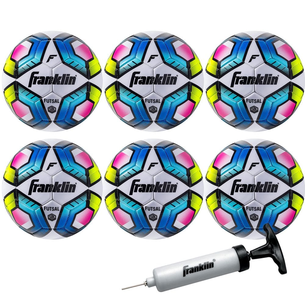 Bola de futsal Franklin Sports, tamanho oficial, pacote 4-6 com bomba