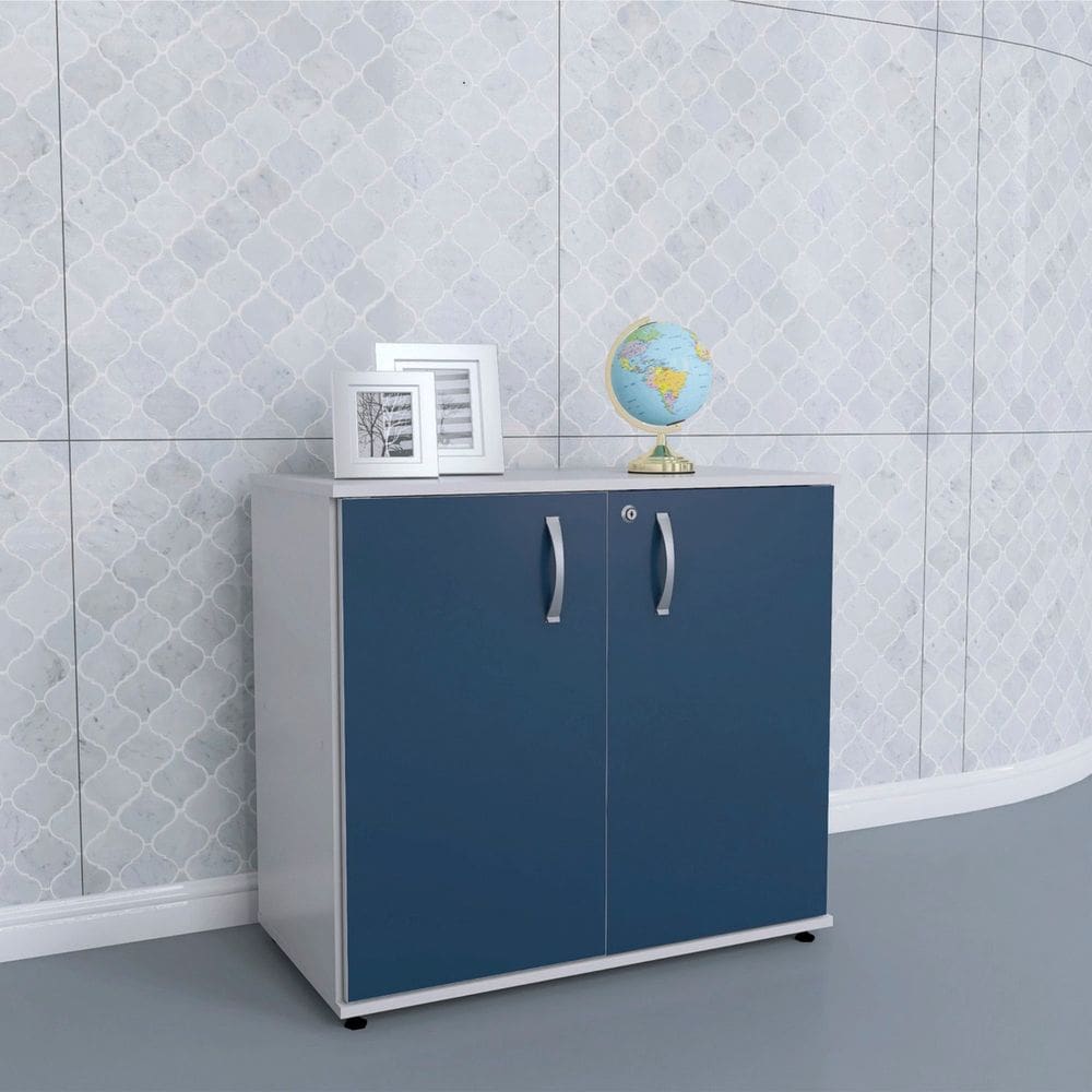 Armario Baixo 02 Portas Pivotante Ab700mx-32 Cinza/Azul
