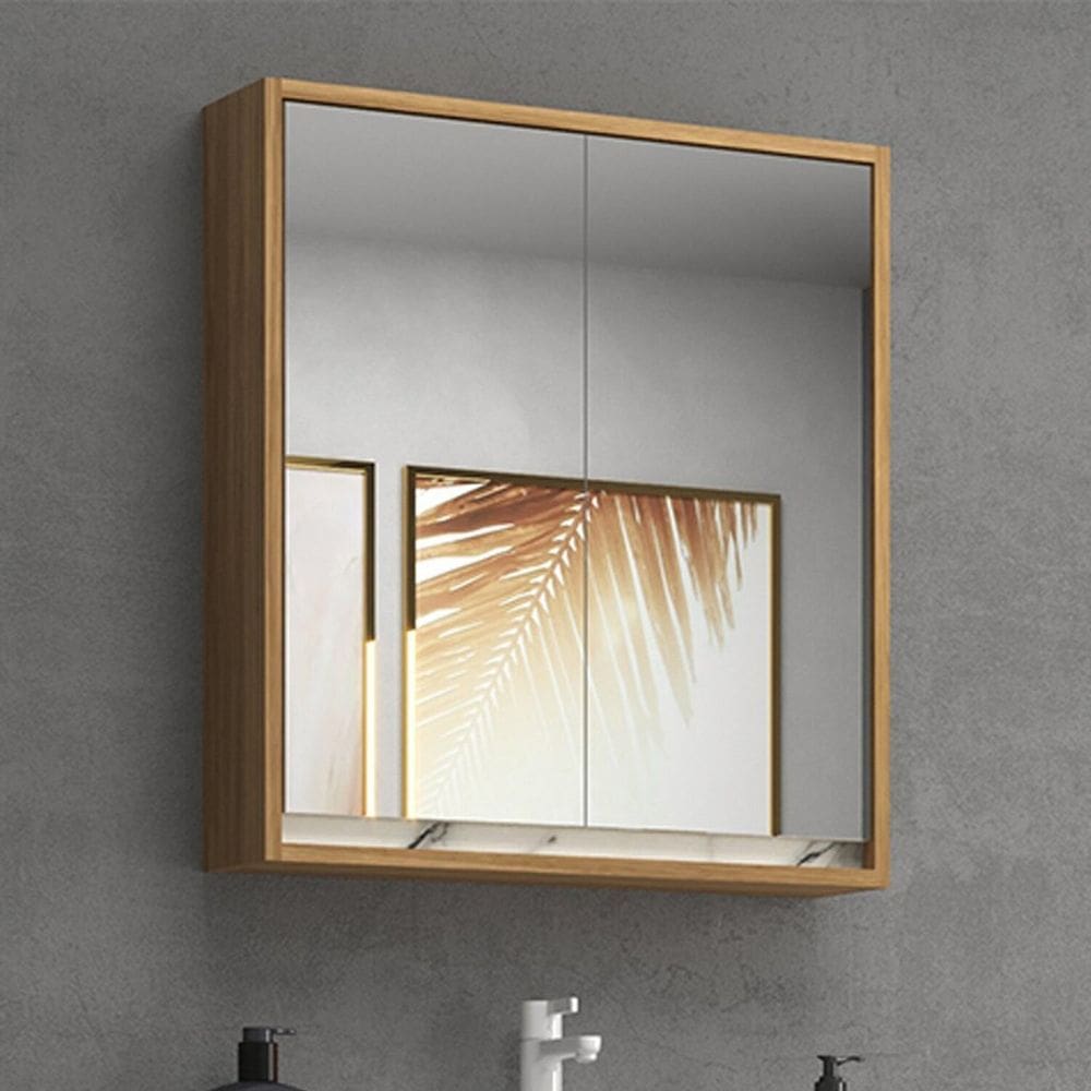 Armário de Banheiro 60cm 02 Portas com Espelho Ref 651 Itapuã/Thassos