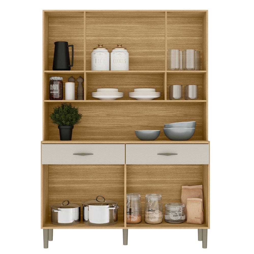 Armário de Cozinha 8 Portas 2 Gavetas Freijó/Soft | Extra