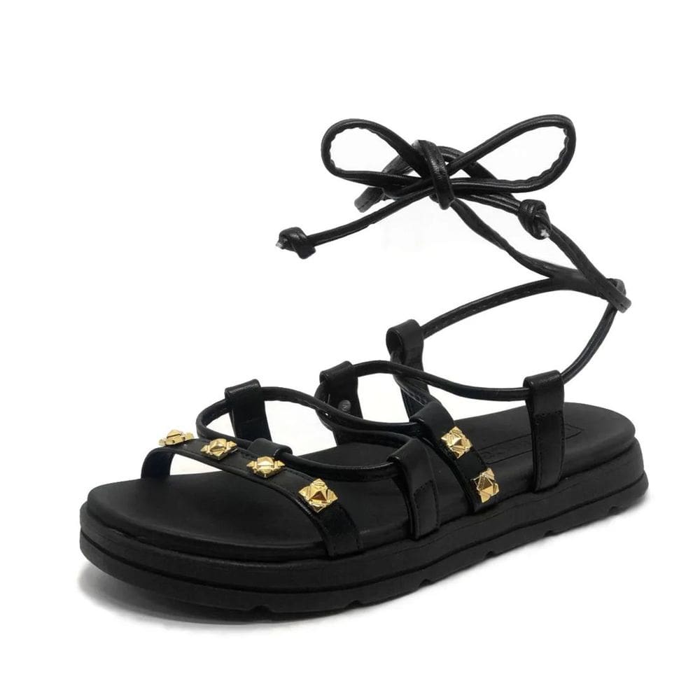 Sandalia Feminina Conforto Amarração Flat Moleca 5490.107