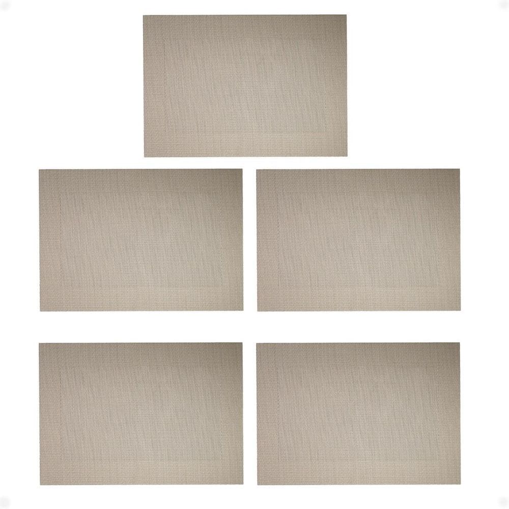 Kit 5 Lugar Americano Prático Resistente Em Frame 45X30 Nude