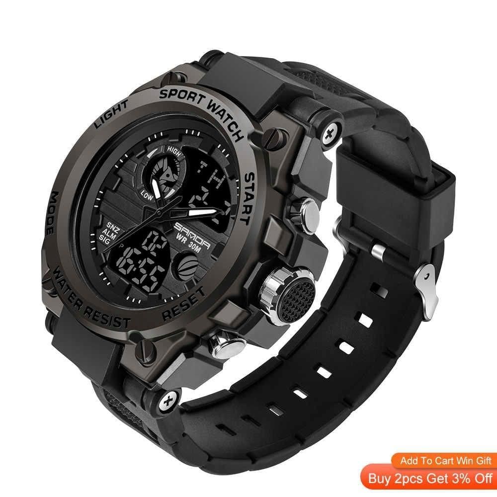 Relógio Masculino Esportivo Sanda 739 Preto