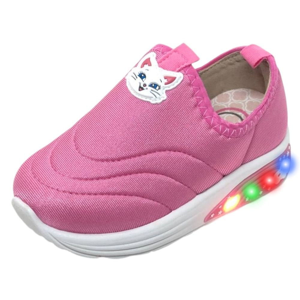 Tênis Infantil Menina Luz Conforto Gatinha Casual Molekinha