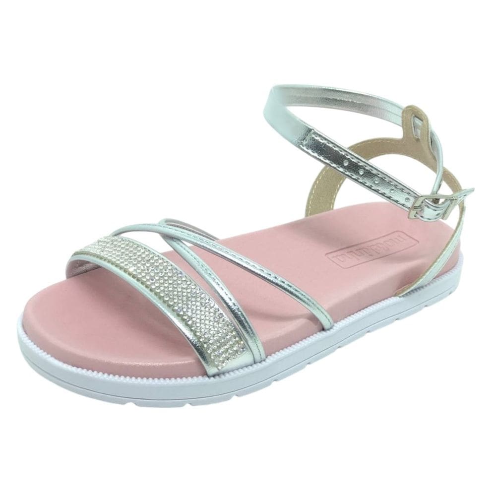 Sandália Infantil Menina Papete Conforto Strass Molekinha