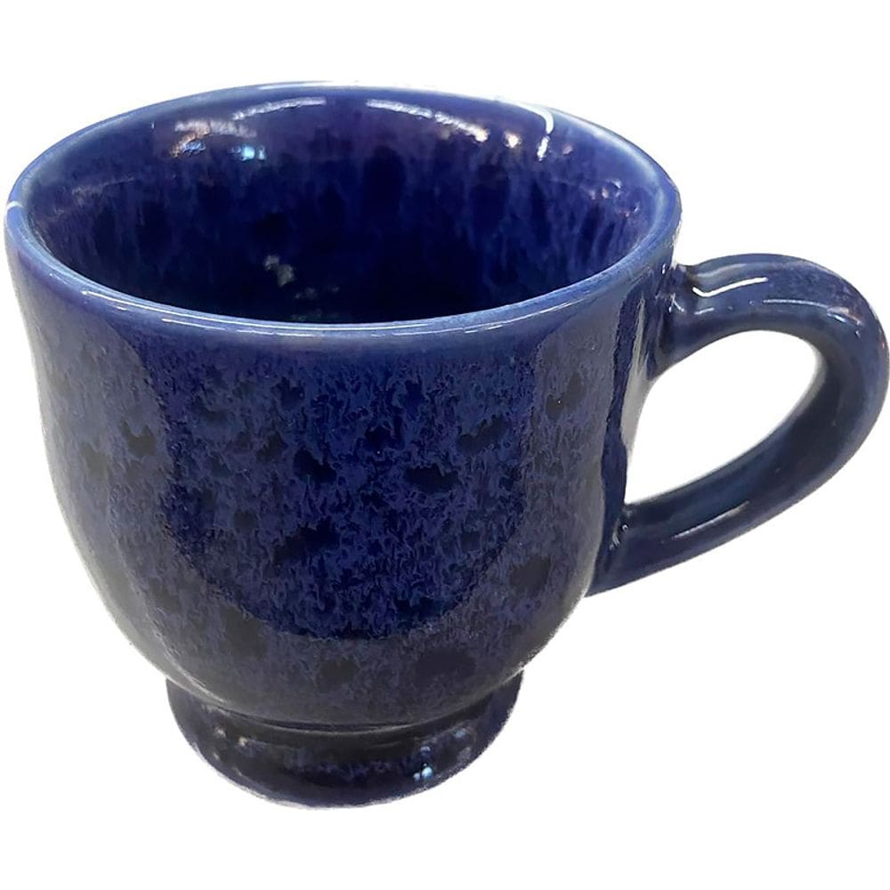Conjunto 6 Xícaras de Café Porcelana Glaze Azul Escuro 100ml JGXC089AZ - Hauskraft