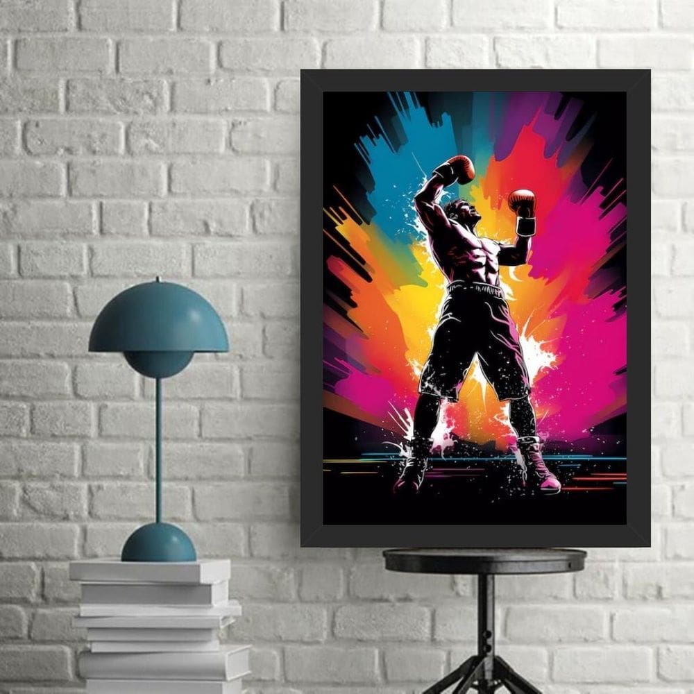 Quadro Decorativo Boxe - Campeão 33X24Cm
