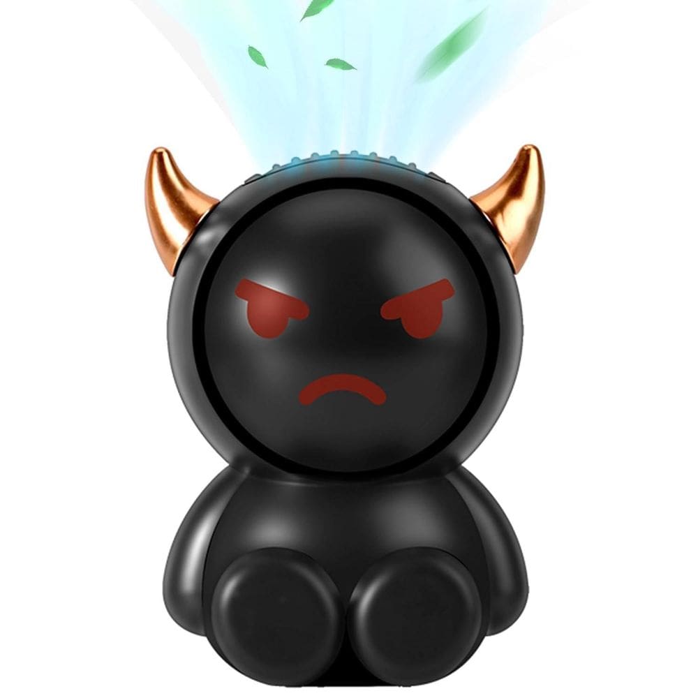 Mini Ventilador Recarregável Portátil Cordão Usb - Preto