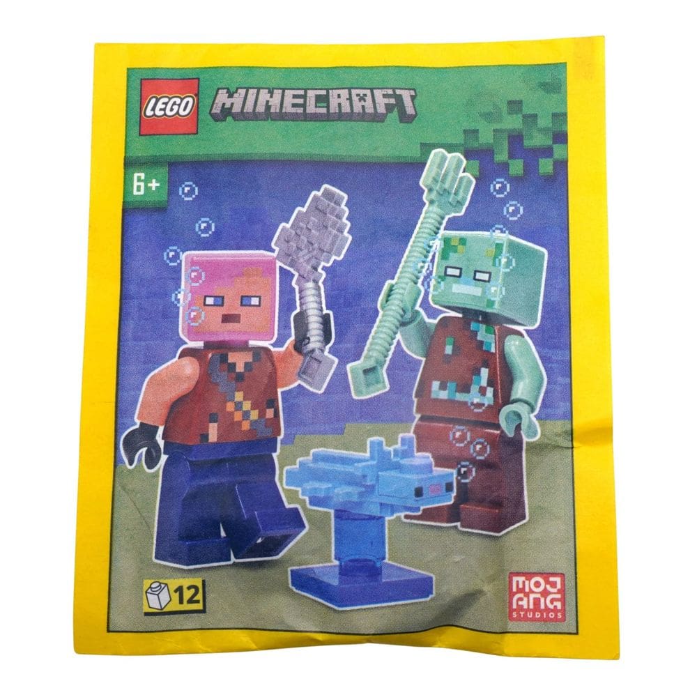 Brinquedo LEGO Minecraft Adventurer com Drowned e Axolotl com mais de 6 anos