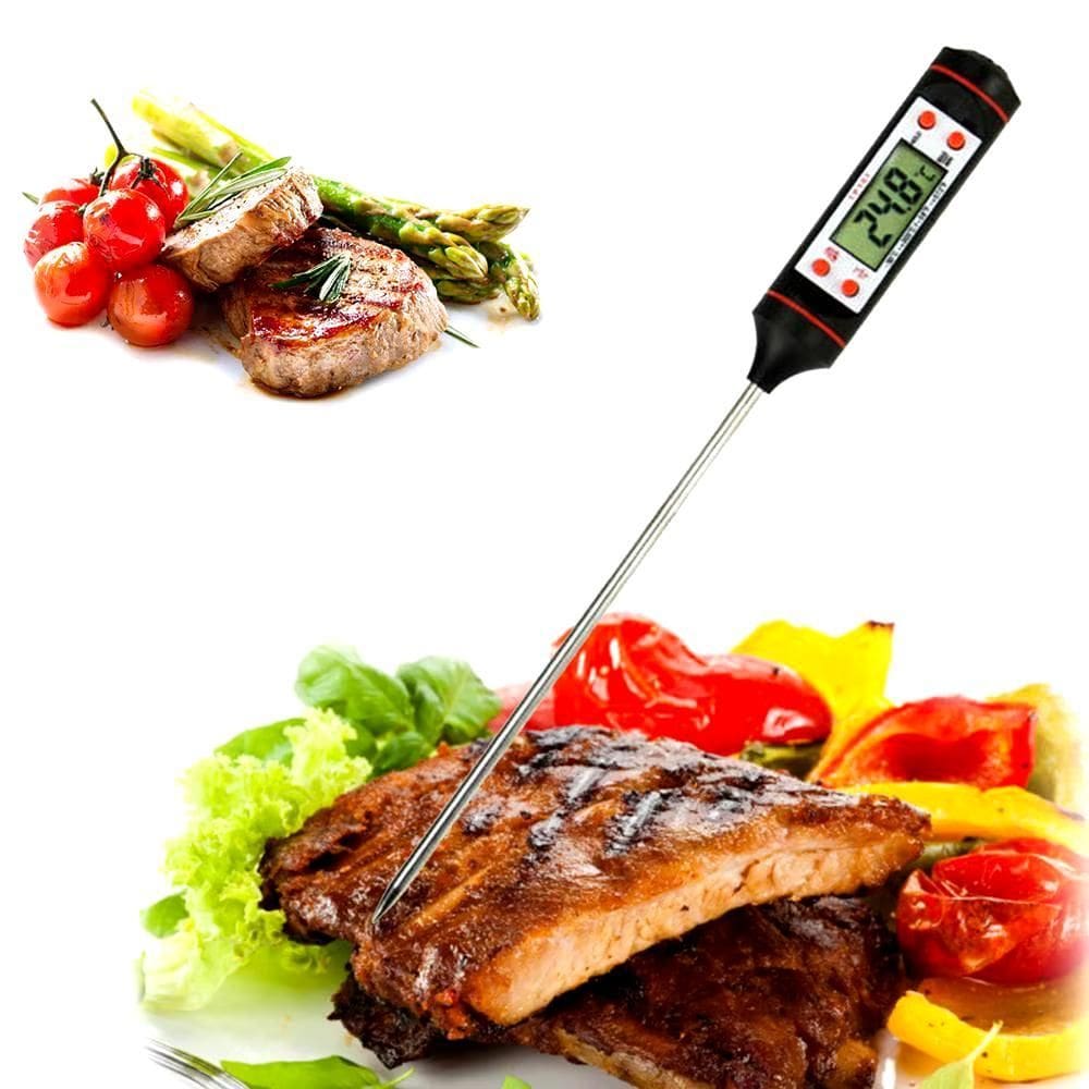 Termômetro Digital Para Carnes Na Churrasqueira