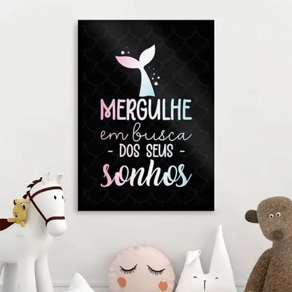 Quadro Mergulhe Em Busca Dos Seus Sonhos 45X34Cm - Com Vidro