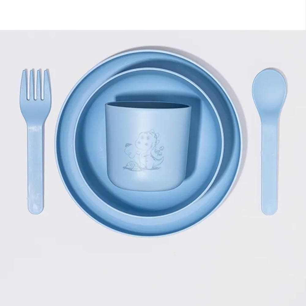 Kit Alimentação Infantil 5Peças Azul Petit Piá