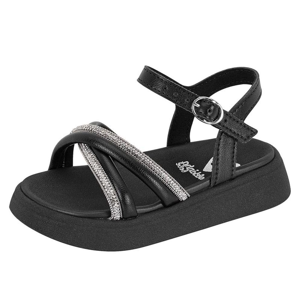 Sandália Papete Infantil Flatform Conforto Strass Molekinha