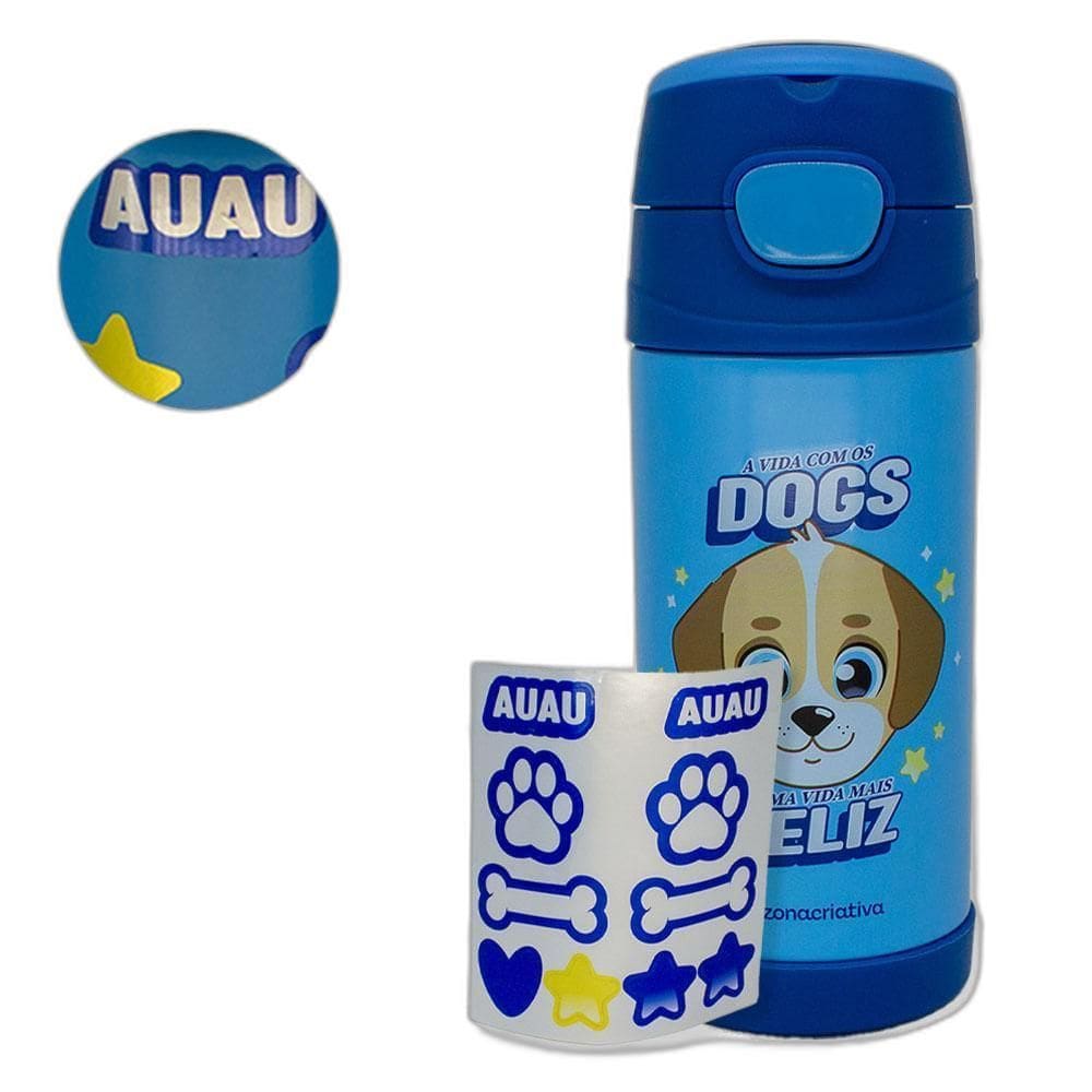 Garrafa Térmica Infantil Adesivo Eu Amo Dogs - Zonacriativa