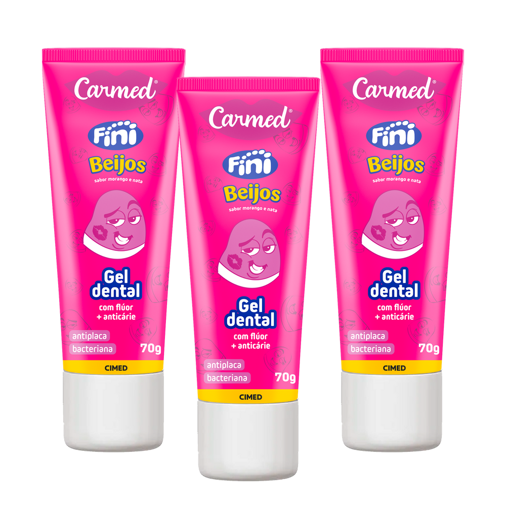 Kit 3 und Gel Dental Carmed Fini Beijos 70g