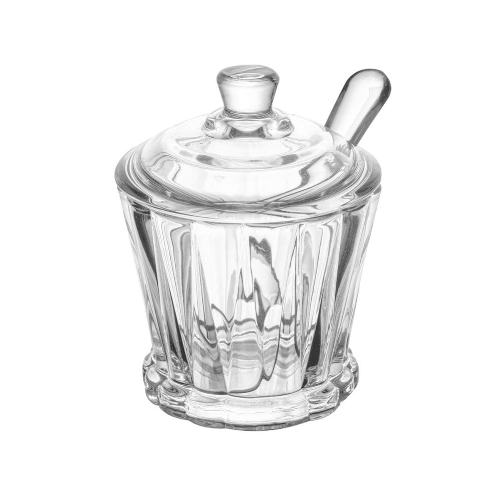 Açucareiro de Cristal com Tampa e Colher Radial 210ml 220382 - Lyor