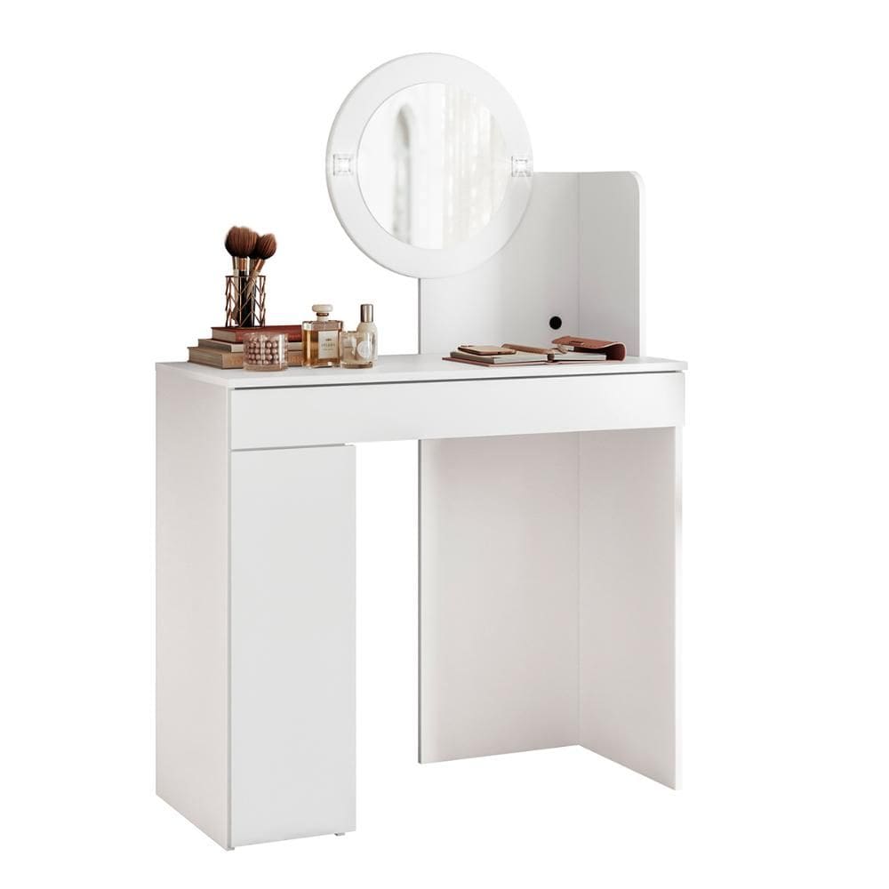 Penteadeira Camarim Aurea com 1 Gaveta 1 Porta Espelho e LED