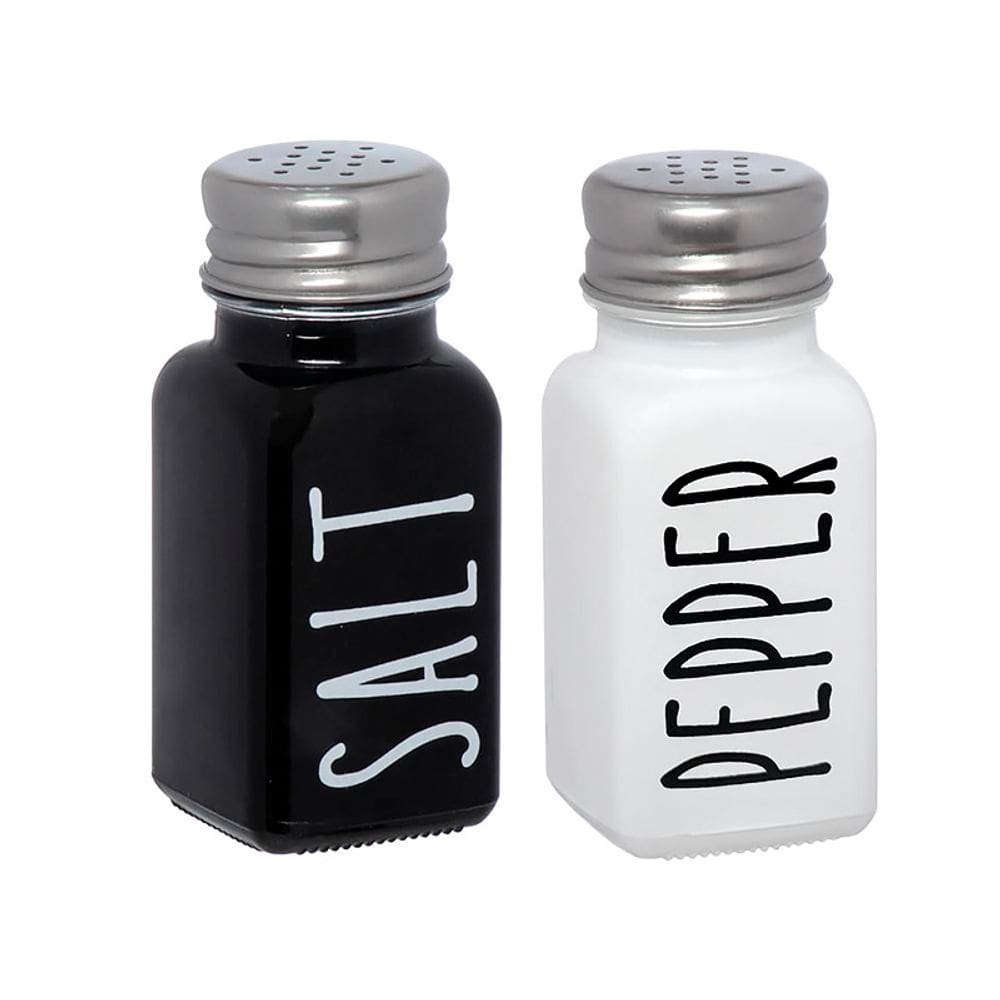Saleiro e Pimenteiro Manhattan Preto e Branco 80ml SLRO017 - Hauskraft