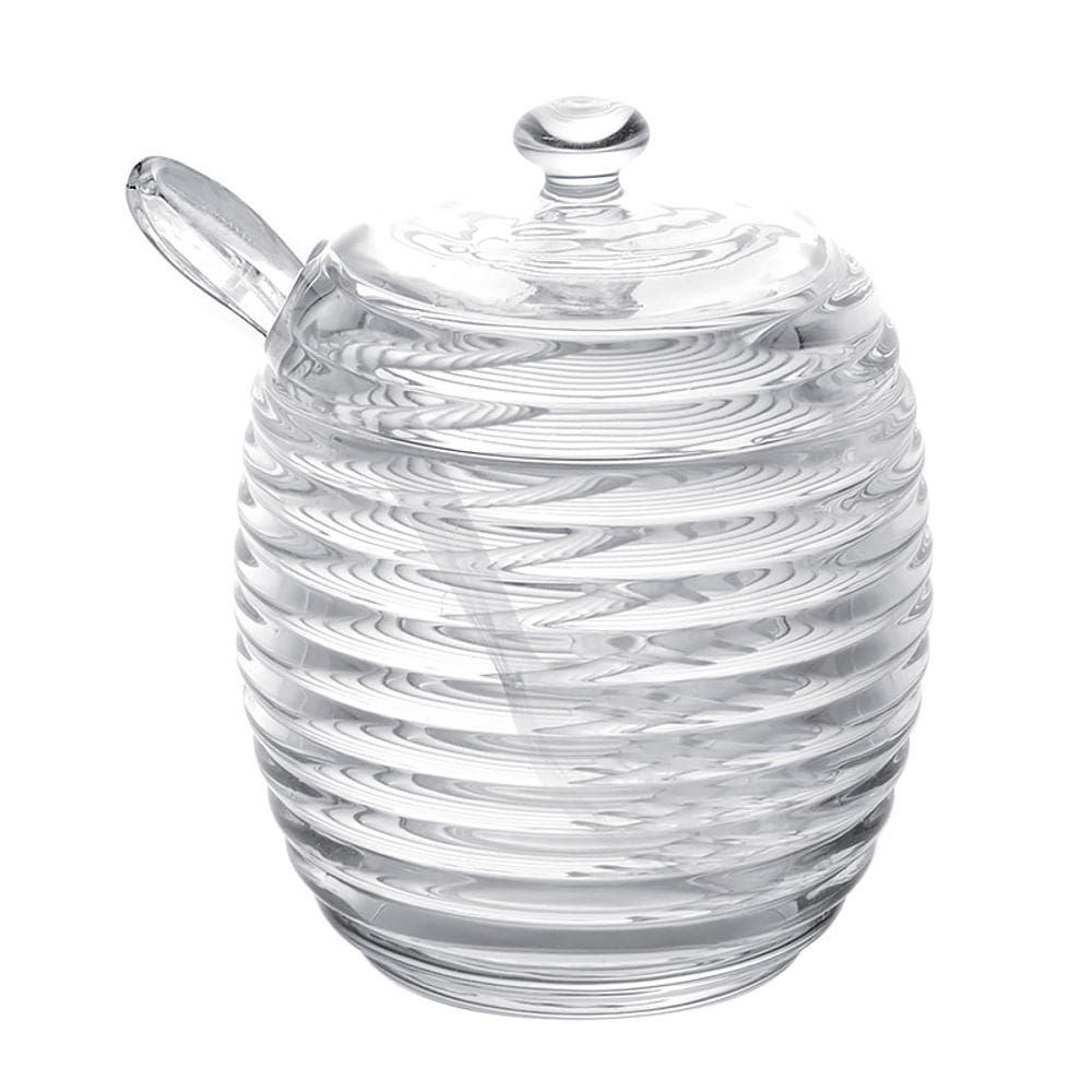 Açucareiro de Cristal com Colher e Tampa Colméia 210ml 1317 - Lyor