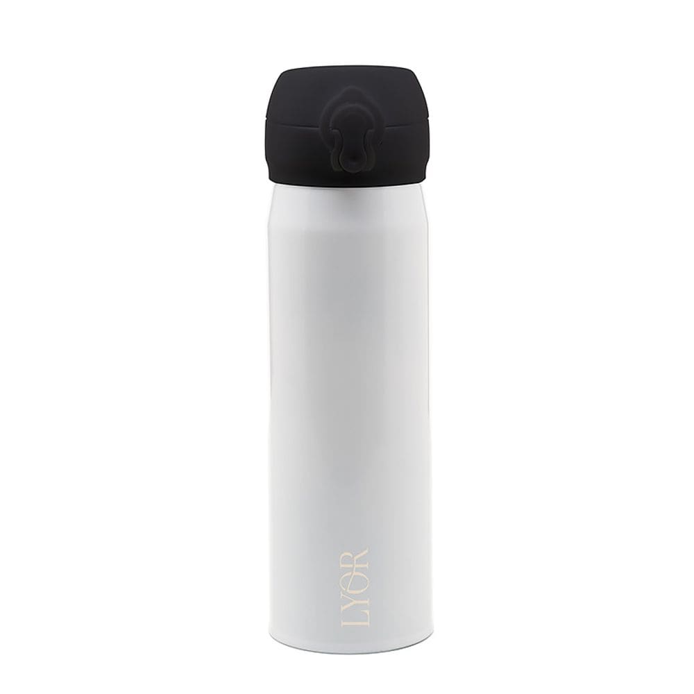 Garrafa Térmica Dupla Parede de Aço Inox com Tampa Flip Branca 410ml 4684 - Lyor