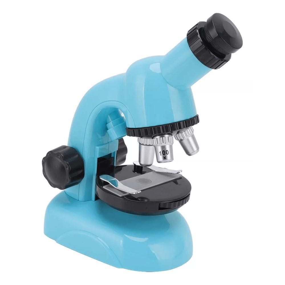 Microscópio Didaticol 100X 400X 1200X Bio Port Azul No22Az