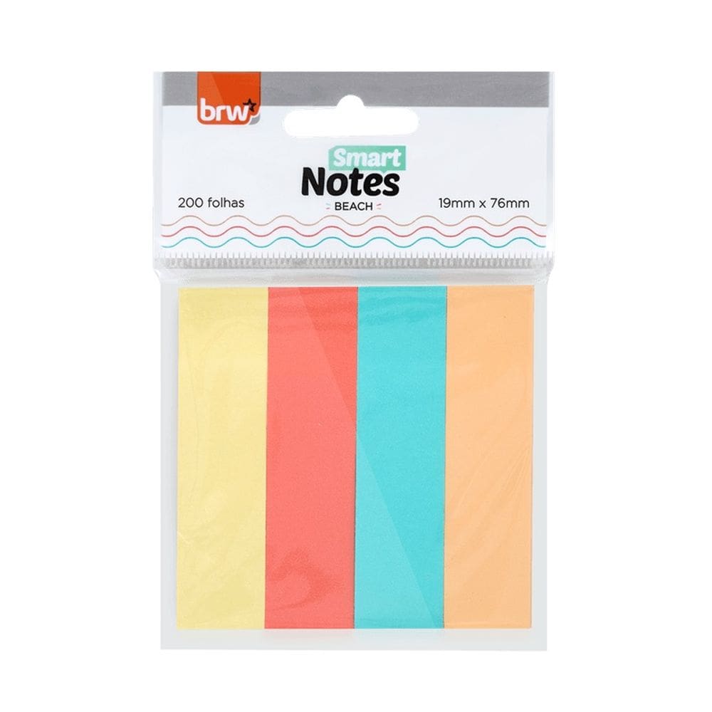 Bloco de Notas Autoadesivas Smart Notes Beach 200 Folhas 19mm x 76mm - BRW