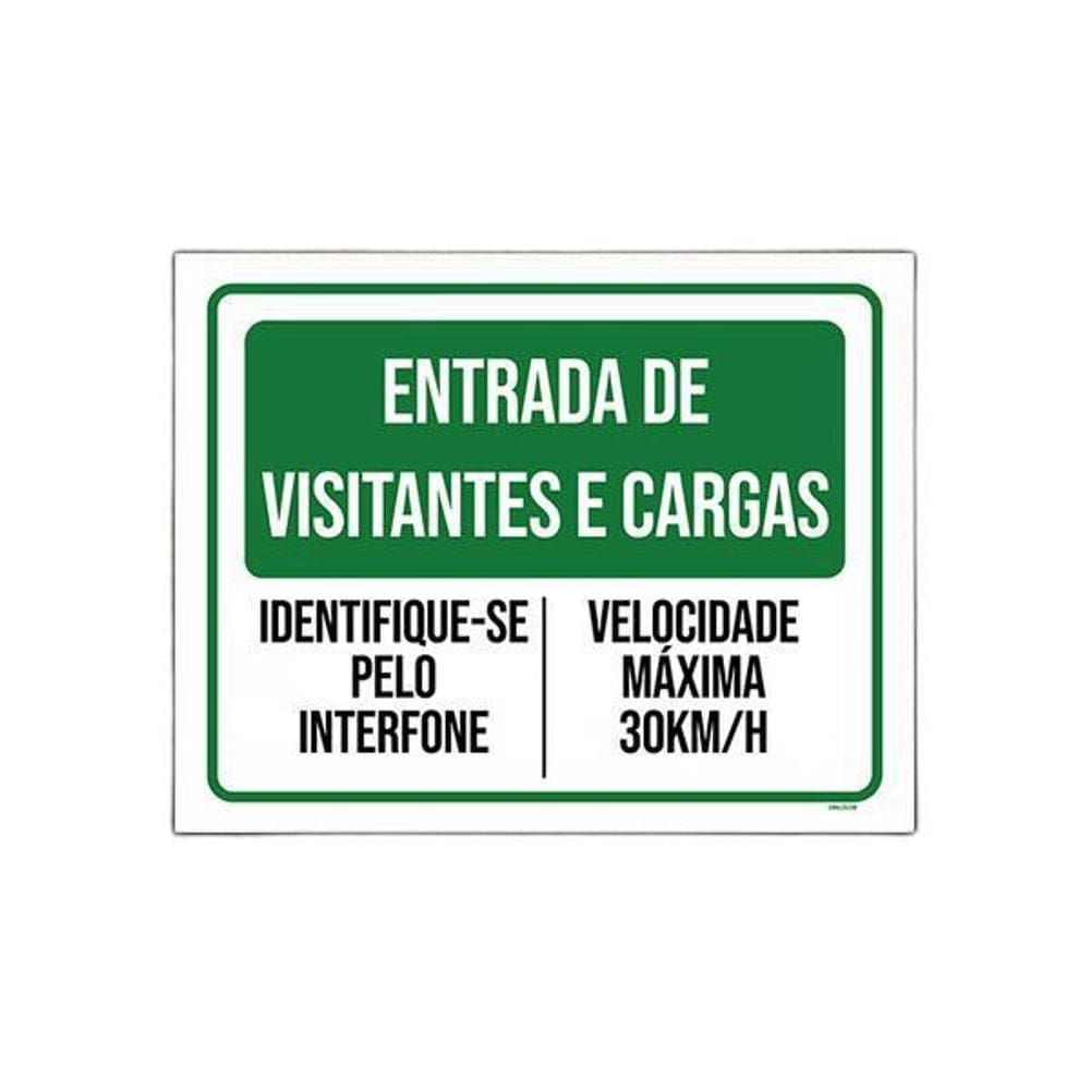 Placa De Sinalização - Condomínio Entrada Visitantes 36X46