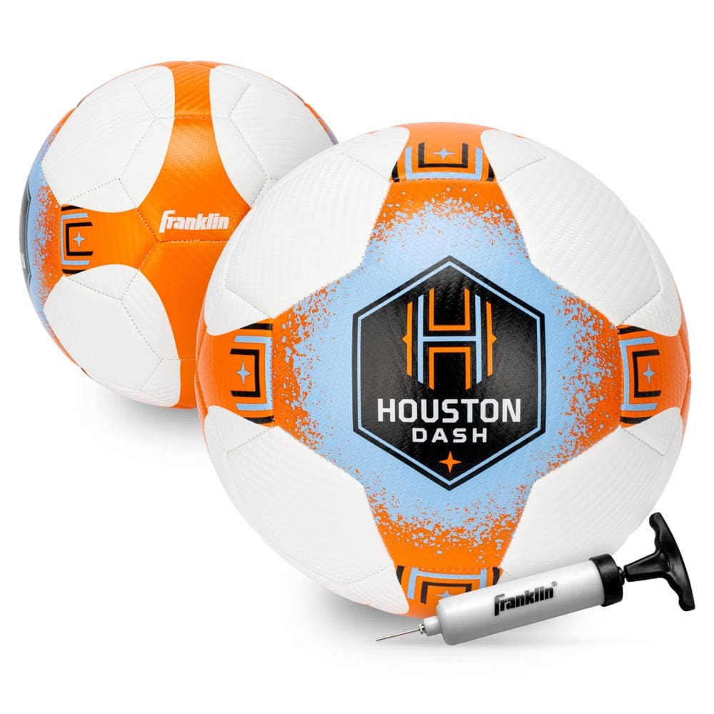 Bola de futebol Franklin Sports Houston Dash NWSL tamanho 5 com bomba