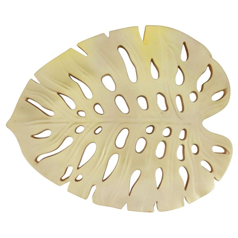 Folha Decorativa Costela de Adão 38x32x3,8cm em MDF Dourado CT4099 - TT Brasil