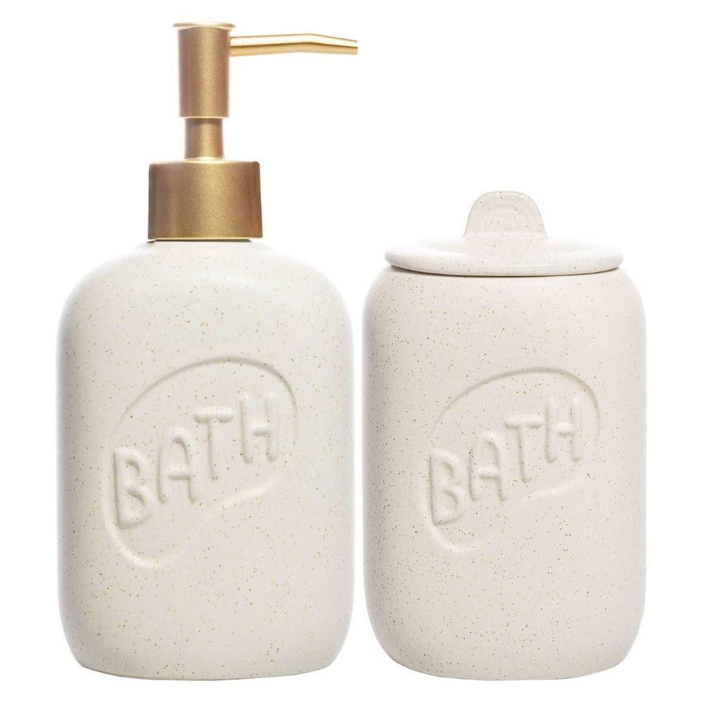 Conjunto 2 pçs para Banheiro de Cerâmica Letters Bege 220581 - Lyor