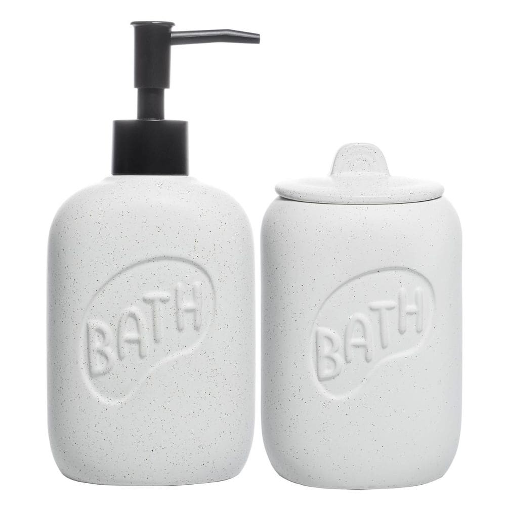 Conjunto 2 pçs para Banheiro de Cerâmica Letters Branco 220580 - Lyor