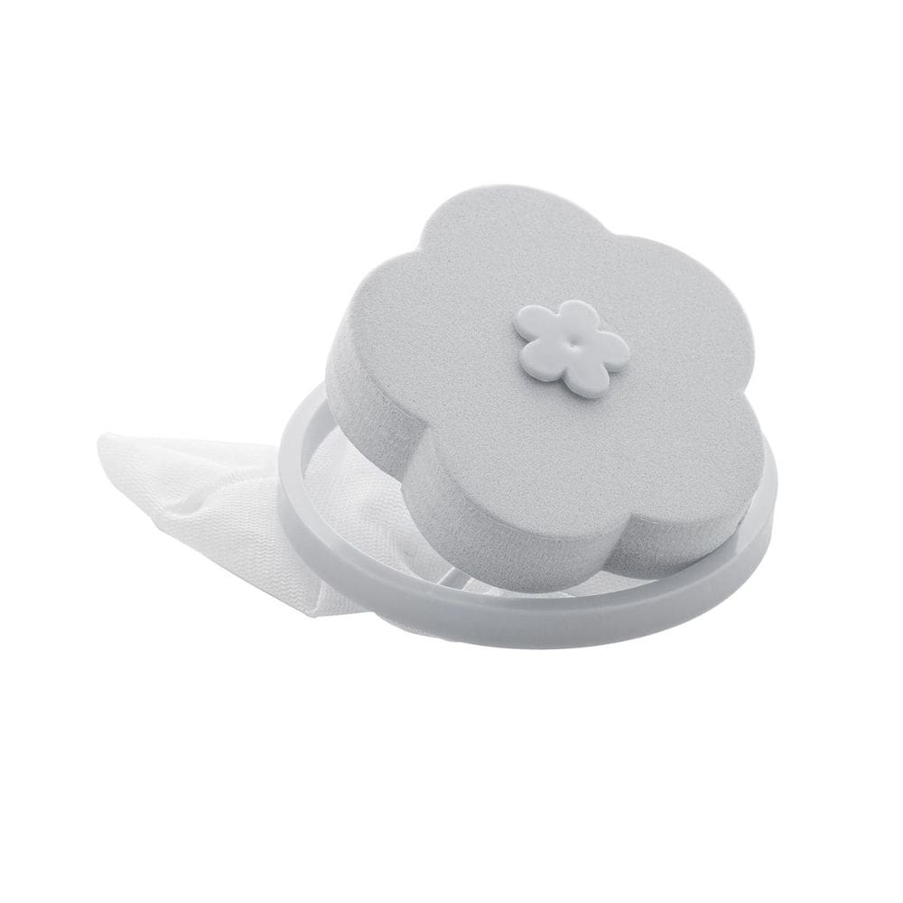 Coletor de Cabelos para Máquina de Lavar em Plástico e Poliéster Flor Cinza 16x9,5cm 2462 - Lyor