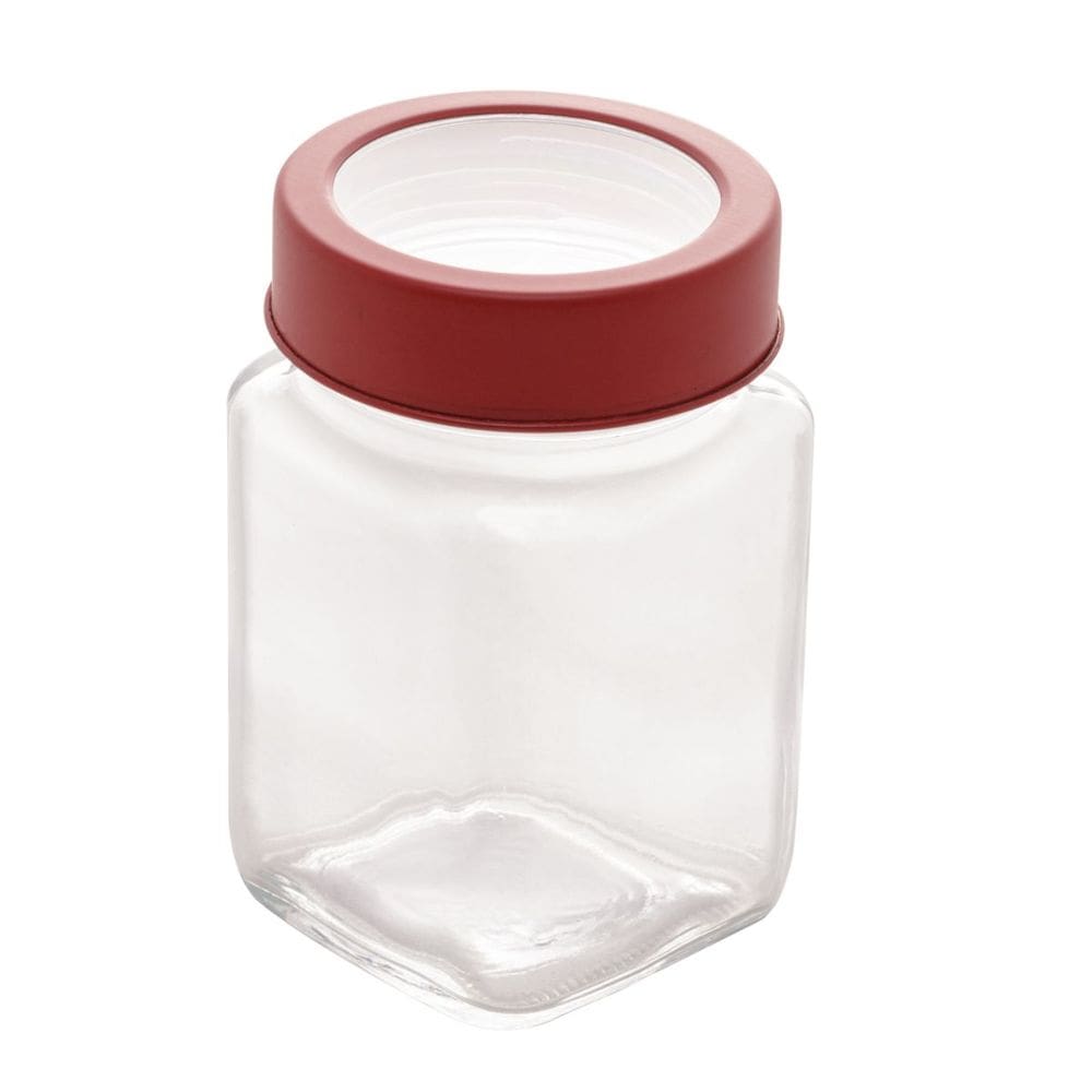Pote de Vidro com Tampa em Acrílico Gastro Vermelha 300ml 1327 - Lyor