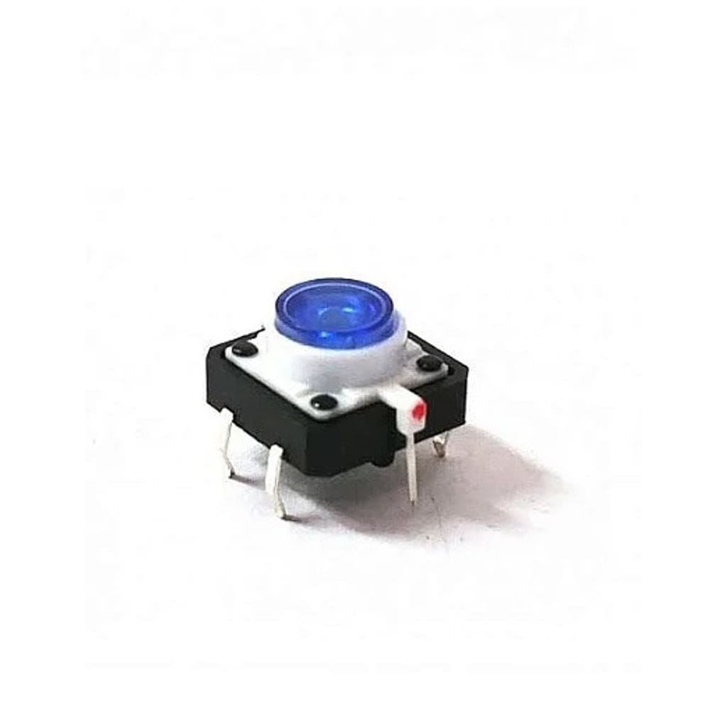 CHAVE TACTIL BOTAO ILUMINADO COM LED 12x12x7,3mm - COR AZUL