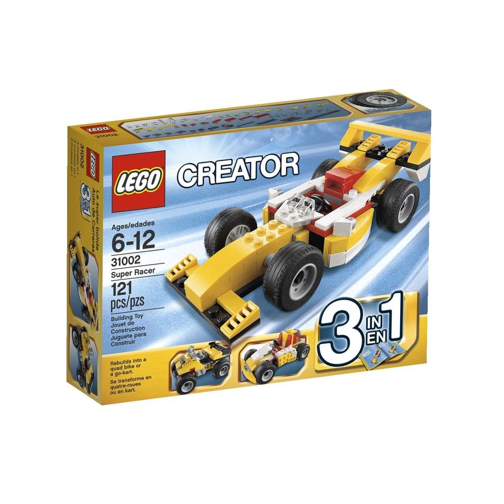 Brinquedo LEGO Creator Super Racer 31002 com modelo 3 em 1