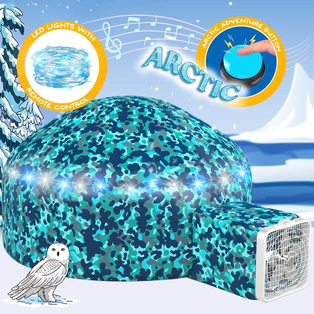 Barraca inflável W&O Arctic Camo Aerodome com luzes LED e sopa