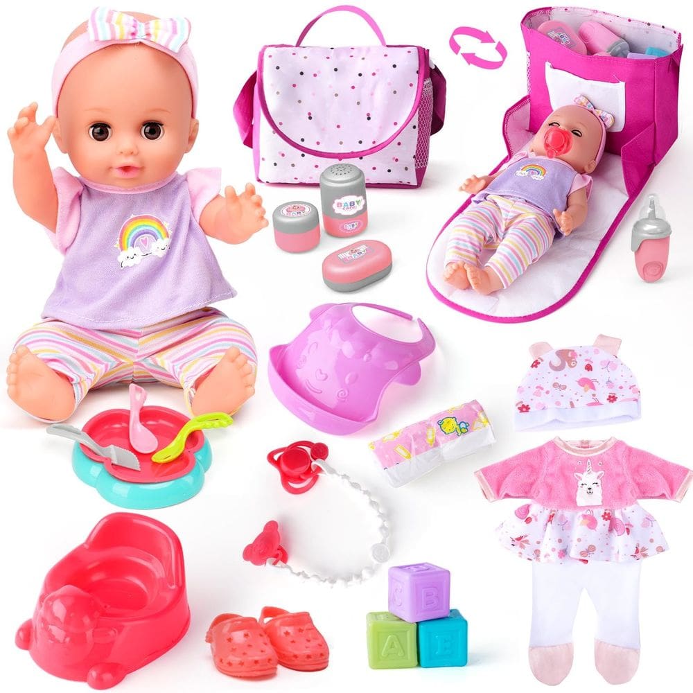 Conjunto de bonecas AuntyFey com acessórios para meninas de 3 a 5