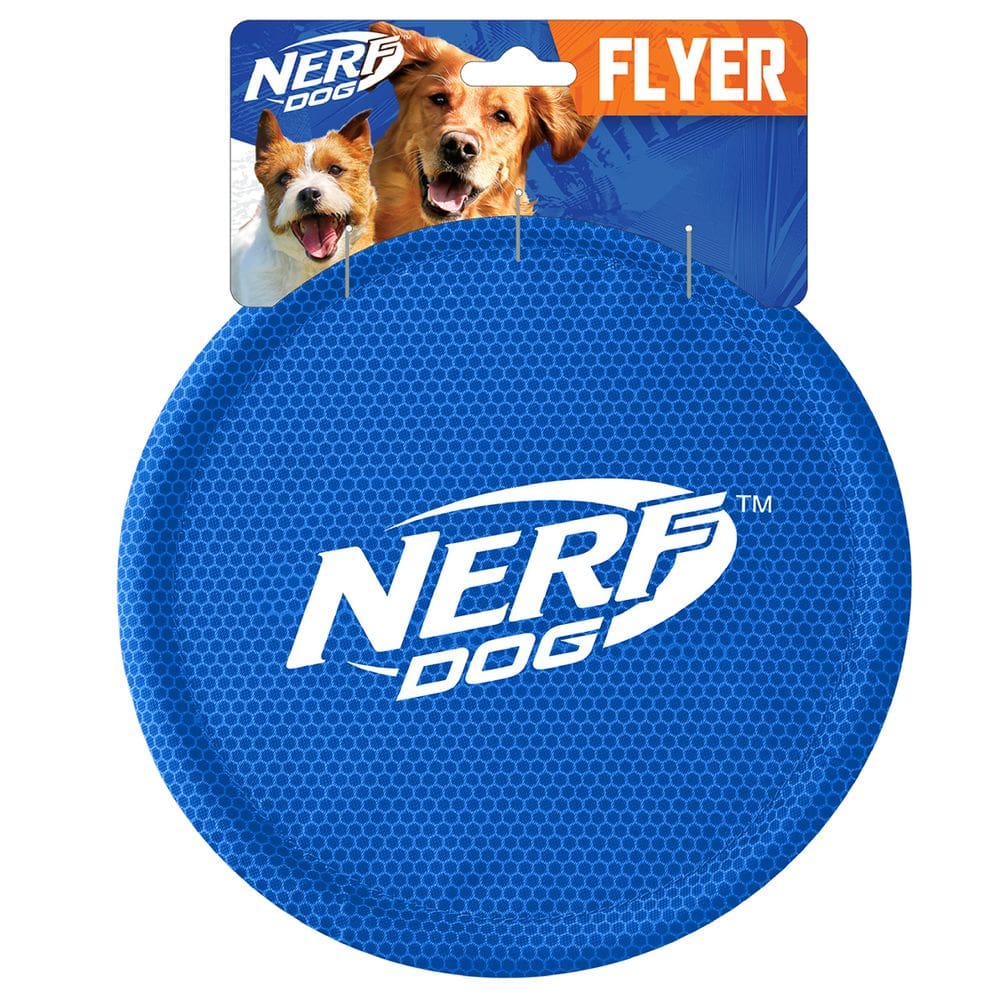 Brinquedo para cães Nerf Dog Nylon Flyer Flying Disc 23 cm azul